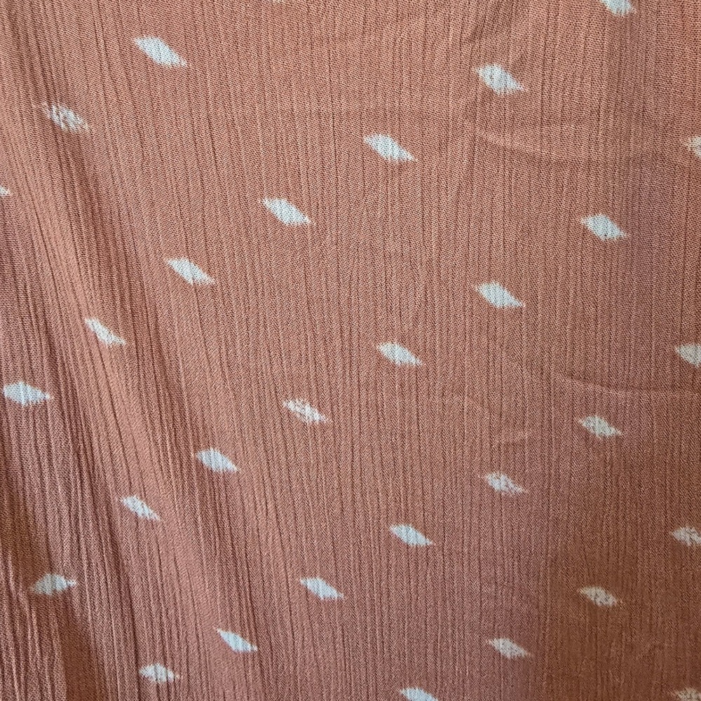a.n.a A New Approach Terracotta Diamond Print Rayon Flowy Peasant Blouse Medium - Picture 7 of 7